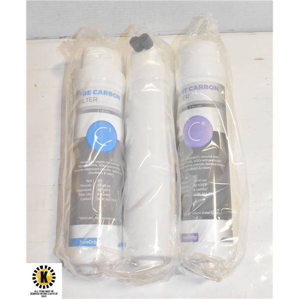 NEW 3 PACK OF PURE DROP WATER FILTERS - PRE CARBON