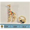 Image 1 : MULTI COLORED ENAMEL GIRAFFE BROOCH