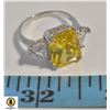 Image 1 : CITRINE YELLOW CZ SIZE 7 RING WITH