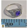 Image 1 : PURPLE CZ SIZE 10 RING,