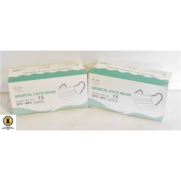 2 BOXES OF MEDICAL GRADE FACE MASKS