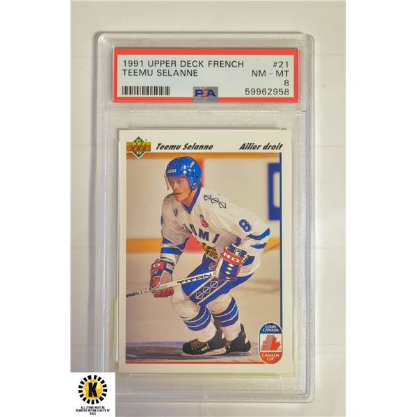 TEEMU SELANNE FRENCH VERSION PSA 8 (1991)