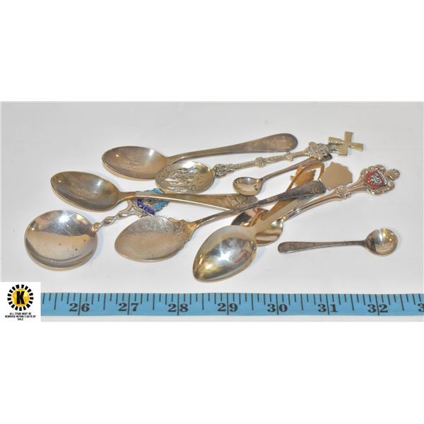 LOT OF 10 VARIOUS COLLECTORS SPOONS IN BAG