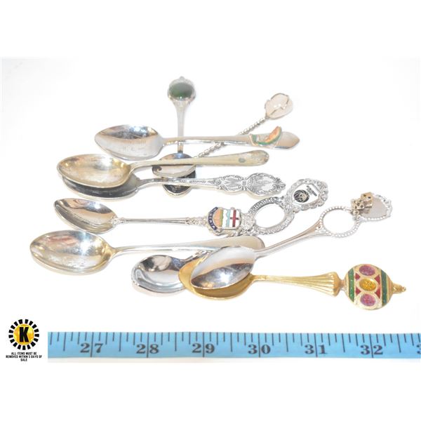 LOT OF 10 VARIOUS COLLECTORS SPOONS IN BAG