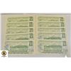 Image 2 : 1973 LOT OF 10 IN SEQUENCE CANADA $1 DOLLAR NOTES