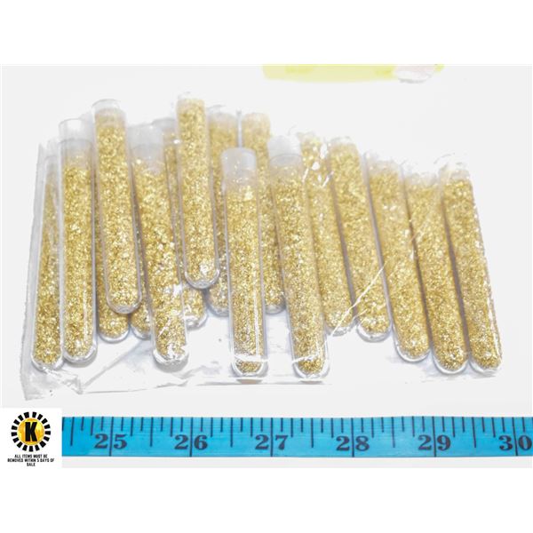 17 MINI TUBES OF "GOLD FOIL DUST"