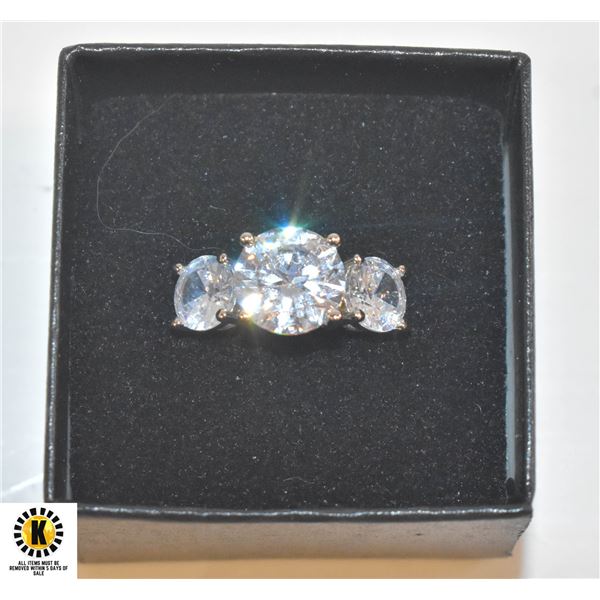 3 CUBIC ZIRCINIA RING, .925