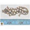 Image 1 : STERLING SILVER PEARL LION BROOCH WITH RUBY EYES