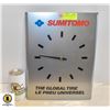 Image 1 : "SUMITOMO TIRES" BATTERY WALL CLOCK- 14" X 11"