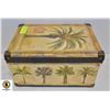 Image 1 : DECORATIVE STORAGE BOX W/ PALM TREES