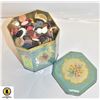 Image 1 : ANTIQUE TIN OF BUTTONS- ASSORTED