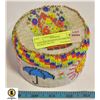 Image 1 : VINTAGE INDIGENOUS BEADED BASKET W/LID