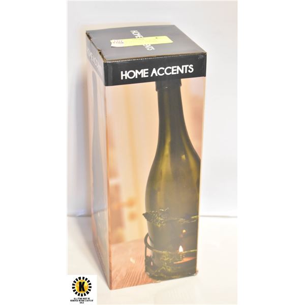 HOME ACCENTS PATIO WINE BOTTLE TEA-LIGHT HOLDER