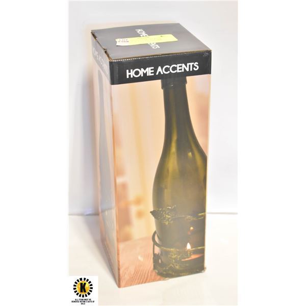 HOME ACCENTS PATIO WINE BOTTLE TEA-LIGHT HOLDER