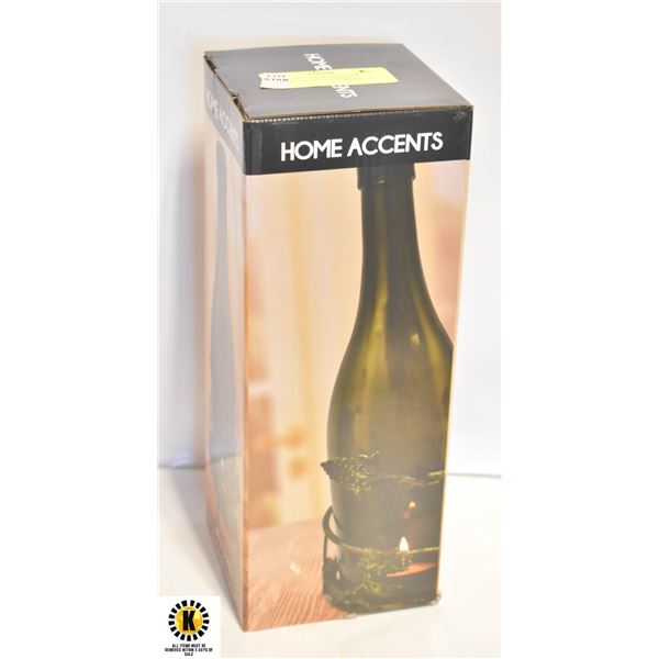 HOME ACCENTS PATIO WINE BOTTLE TEA-LIGHT HOLDER