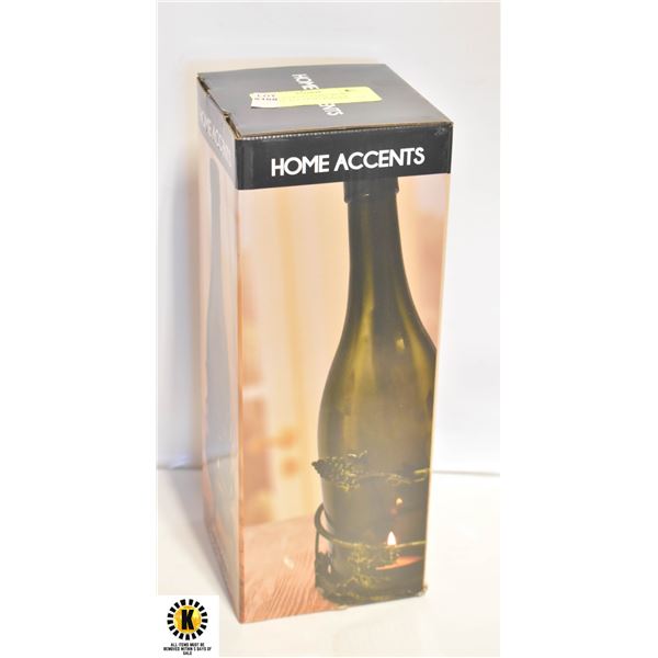 HOME ACCENTS PATIO WINE BOTTLE TEA-LIGHT HOLDER