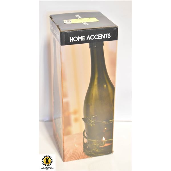 HOME ACCENTS PATIO WINE BOTTLE TEA-LIGHT HOLDER