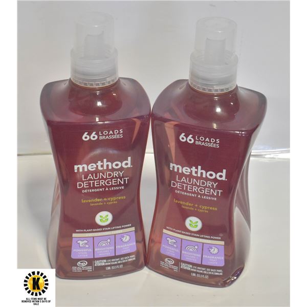 2 BOTTLES OF HE METHOD LAUNDRY DETERGENT