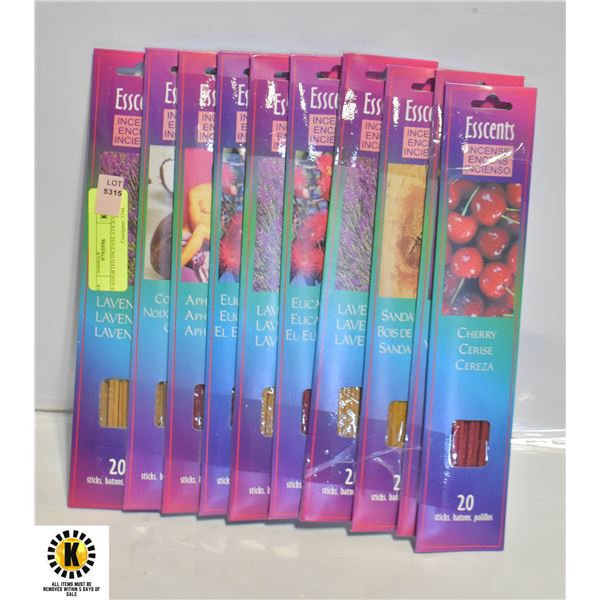 10 ASSORTED INCENSE STICKS