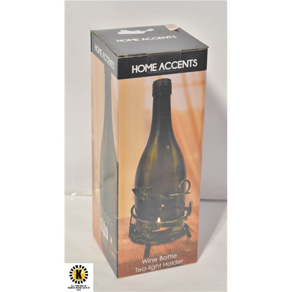 HOME ACCENTS PATIO WINE BOTTLE TEA-LIGHT HOLDER