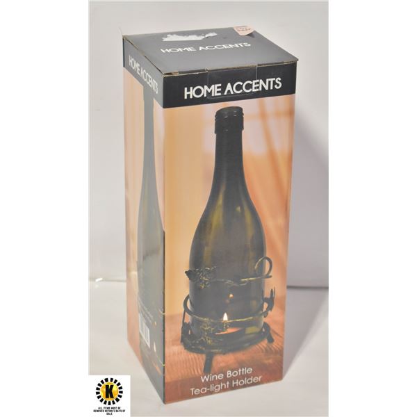 HOME ACCENTS PATIO WINE BOTTLE TEA-LIGHT HOLDER