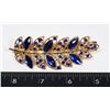 Image 1 : NEW ROYAL BLUE RHINESTONE LEAF DESIGN FRENCH CLIP