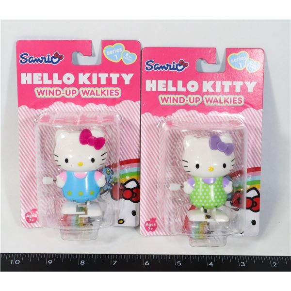 LOT OF 2 NEW HELLO KITTY WIND-UP WALKIES