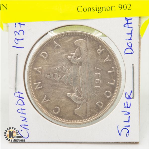 1937 SILVER CANADIAN $1 DOLLAR COIN