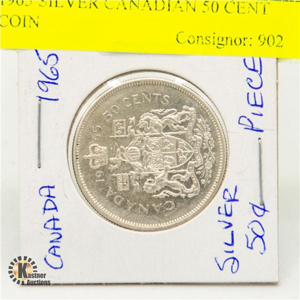 1965 SILVER CANADIAN 50 CENT COIN