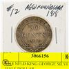 Image 1 : 1918 NFLD KING GEORGE SILVER HALF DOLLAR