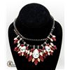 Image 1 : 17" COBALT GREY NECKLACE FEATURING