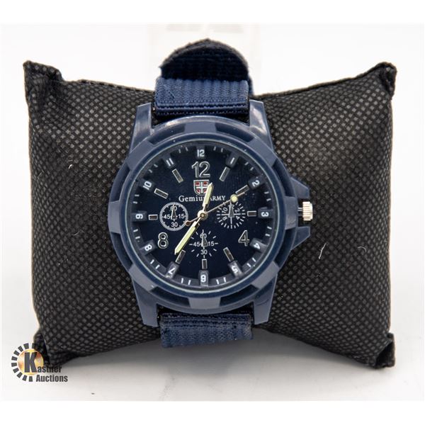 NEW GENIUS ARMY WATCH BLUE ON BLACK