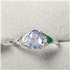 BZ1341-13 10K CEYLON SAPPHIRE/DIAMOND RING