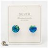 Image 1 : BLUE COLORED EARRINGS, STAMPED 925