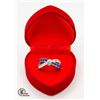 Image 1 : BLUE SAPPHIRE COLORED RING WITH CLEAR ACCENTS