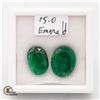 Image 1 : 15.0 CT TW OVAL SHAPED EMERALD COLOR ENHANCED