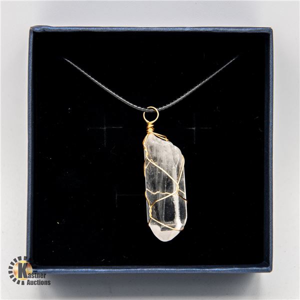 NEW WIRE WRAPPED CLEAR QUARTZ