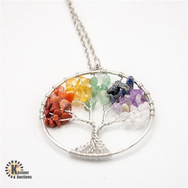 NEW WIRE WRAPPED TREE OF LIFE CHAKRA GEMSTONE