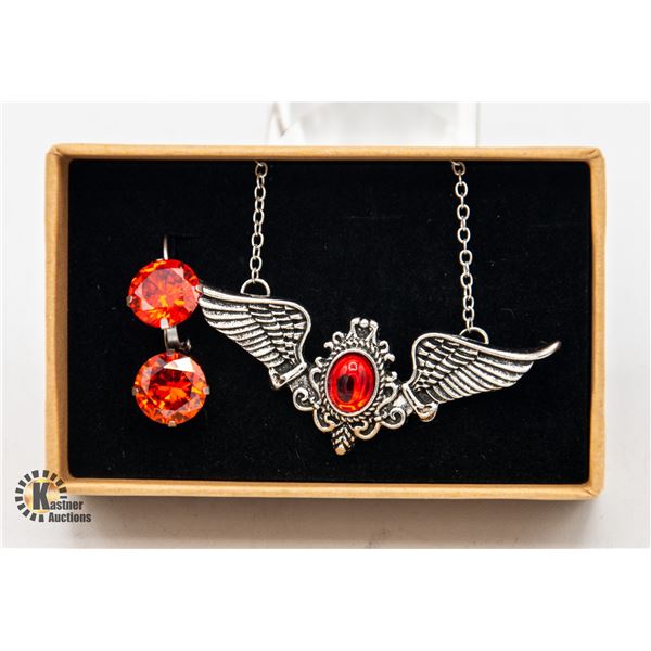 NEW WING PENDANT NECKLACE EARRING