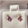 Image 1 : BZ1521-131 10K AMETHYST/DIAMOND EARRINGS