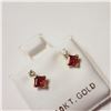 Image 1 : BZ1521-102 10K GARNET/DIAMOND EARRINGS