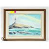 Image 1 : VINTAGE WOOD FRAMED OIL PAINTING - EAST