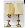 PAIR OF VINTAGE ESTATE LAMPS 34" TALL WITH STONE &