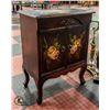 Image 1 : SIDE CUPBOARD WITH PAINTED FLOWERS H-27.5" W-13.5"