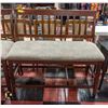 CUSHIONED SEAT WOODEN FRAMED BENCH H-41" W-22.5"