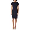 Image 1 : CALVIN KLIEN SIZE 6 DARK BLUE TULIP SLEEVED DRESS