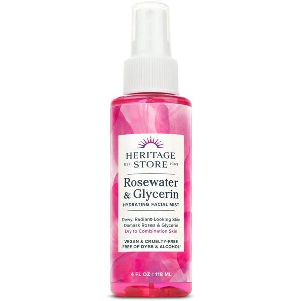 5 BOTTLES OF HERRITAGE STORE ROSEWATER & GLYCERIN