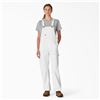 Image 1 : NEW WOMENS DICKIES STRAIGHT LEG WHITE BIB OVERALLS
