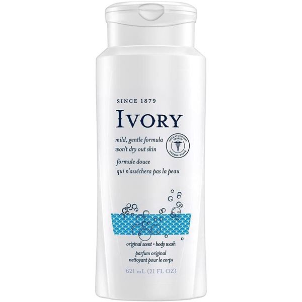 NEW - 6 BOTTLES OF IVORY MILD & GENTLE BODYWASH