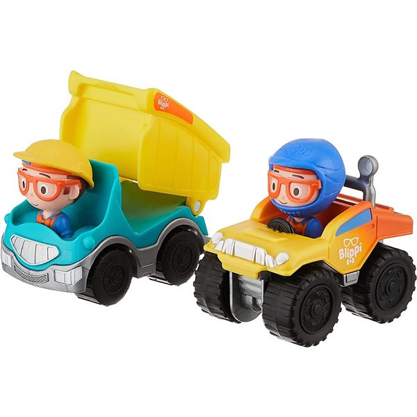 NEW BLIPPI 2 PACK OF TOY TRUCKS & KINDER SURPRISE